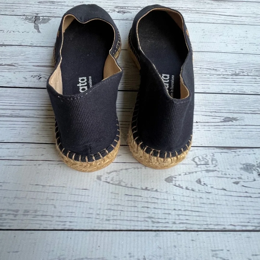Viscata Barcelona NEW Womens Black Canvas dOrsay Espadrille Spain 39 Coastal